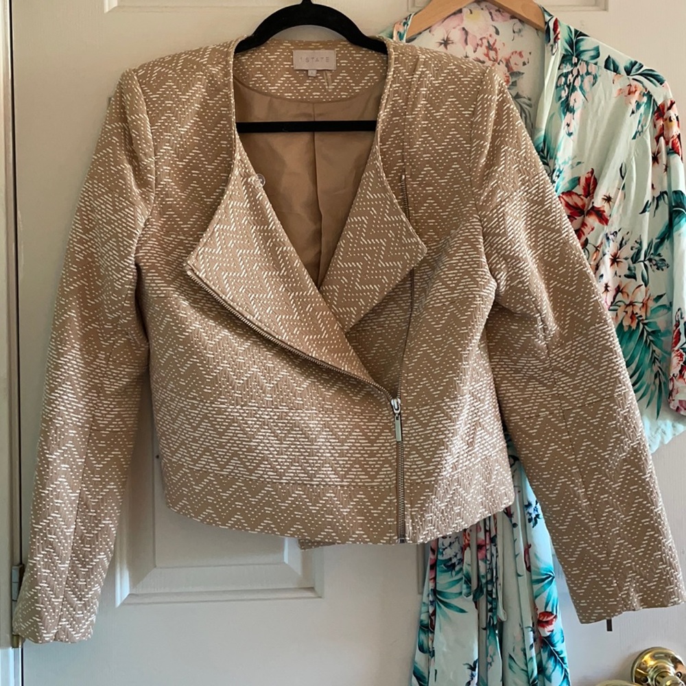 1.State Printed Moto Jacket